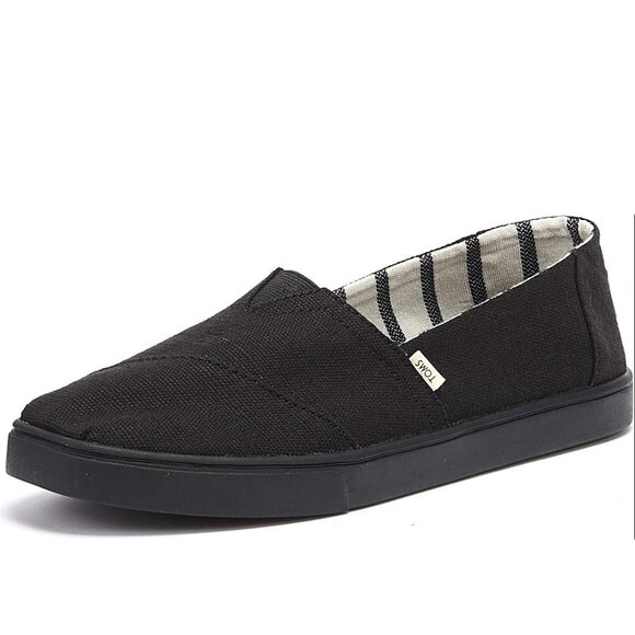 TOMS • Women’s Alpargata Heritage Canvas Shoes • Black on Black • 8.5 - Picture 2 of 15